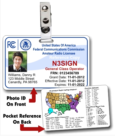 FCC Amateur Radio License Photo ID Card with Clip FCC Amateur Radio License Photo ID Card with Clip